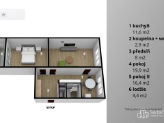 Byt 2+1 s balkonem v Sokolově, ul. Závodu míru – fotografie 17