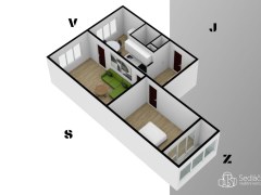 Byt 2+1 s balkonem v Sokolově, ul. Závodu míru – fotografie 18