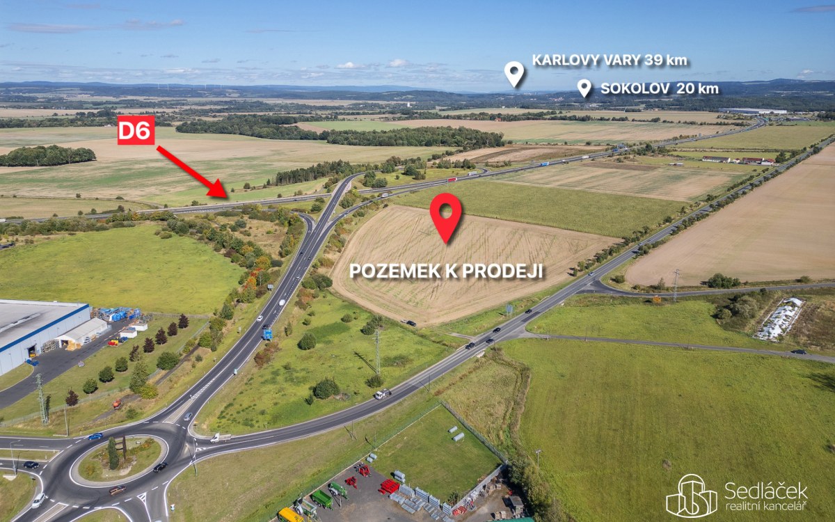 Investiční pozemek 34 918 m² u dálnice D6 – Cheb – fotografie 1
