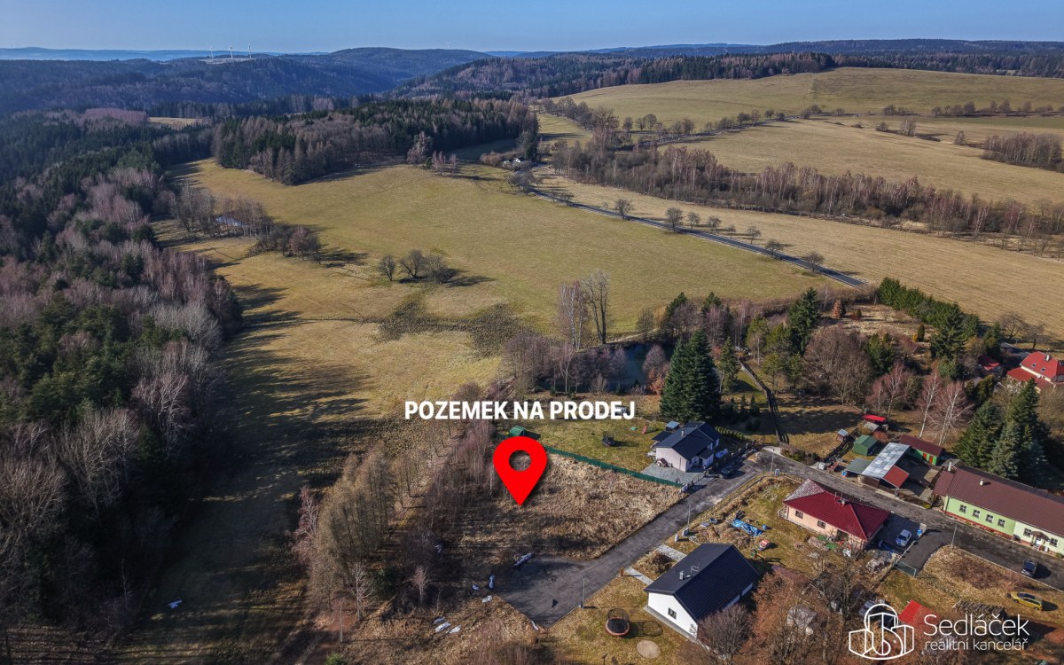 Stavební pozemek 1 390 m² – Krajková u Sokolova, klidné místo v přírodě – fotografie 1